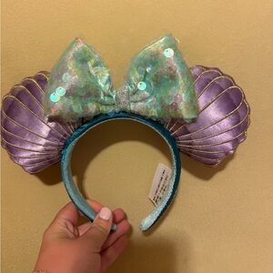 Little Mermaid Shell Disney Ears Headband with Bow
